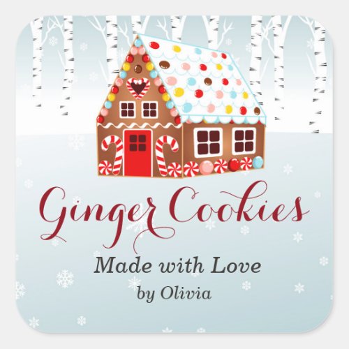 Gingerbread House Cookie Jar gift sticker
