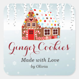 Gingerbread House Cookie Jar gift sticker