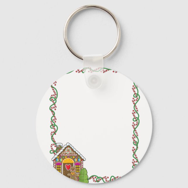 Gingerbread House Corner Keychain (Front)