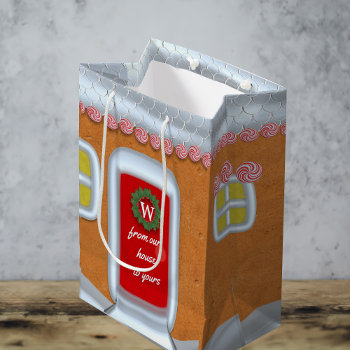 Gingerbread House Custom Christmas Holiday Medium Gift Bag by mothersdaisy at Zazzle
