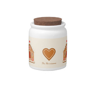Gingerbread House Custom Name Candy Jar