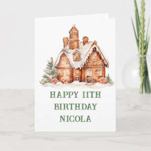 Gingerbread House Decorating Birthday Party Holiday Card