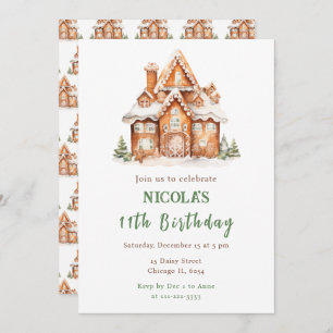Gingerbread House Decorating Birthday Party Invitation