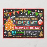 Gingerbread House Decorating Christmas Invitation