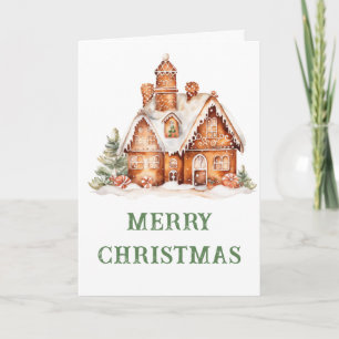 Gingerbread House Decorating Christmas Party Holiday Card