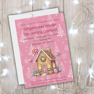 Gingerbread House Decorating Contest Invitation