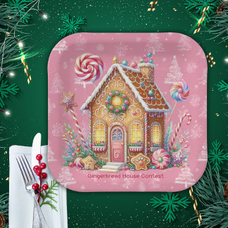 Gingerbread House Decorating Contest Paper Plates