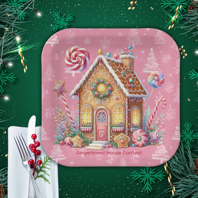 Gingerbread House Decorating Contest Paper Plates (Creator Uploaded)
