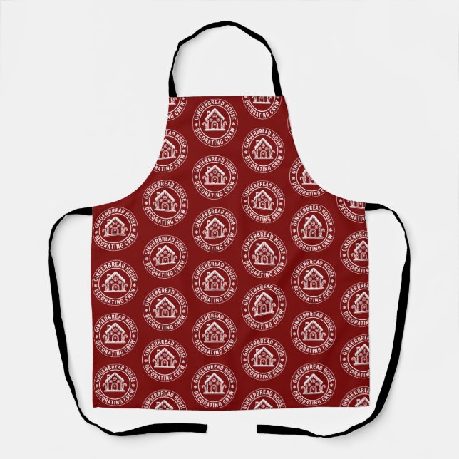 Gingerbread House Decorating Crew Christmas Family Apron (Front)