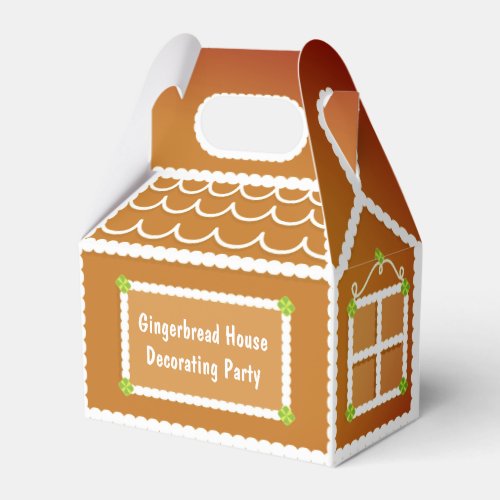 Gingerbread House Decorating Party Christmas Favor Boxes