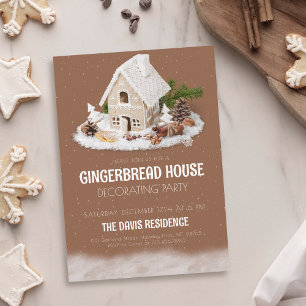 Gingerbread House Decorating Party Christmas Invitation