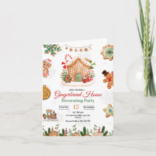 Gingerbread House Decorating Party Christmas Invitation