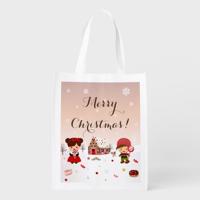 Gingerbread House Decorating Party favor bag (Back)