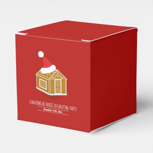 Gingerbread House Decorating Party Favor Box (Front Side)