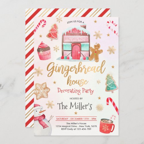 Gingerbread House Decorating Party Holiday Cookie Invitation