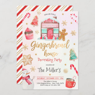 Gingerbread House Decorating Party Holiday Cookie Invitation