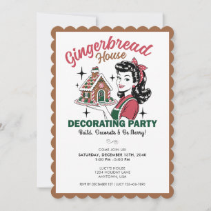 Gingerbread House Decorating Party Invitation