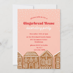 Gingerbread House Decorating Party Invitation