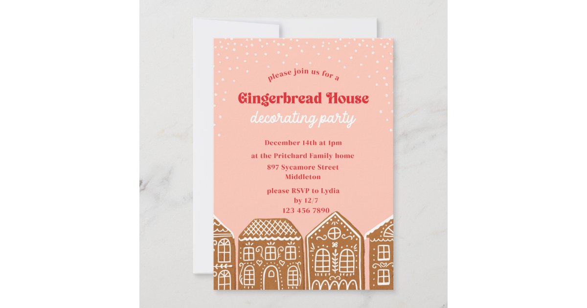 Gingerbread House Decorating Party Invitation Zazzle