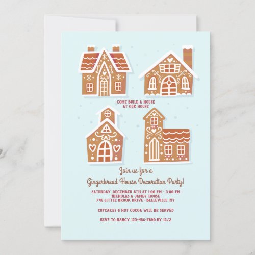 Gingerbread House Decorating Party Invitation