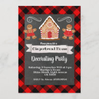 Gingerbread House decorating party invitation