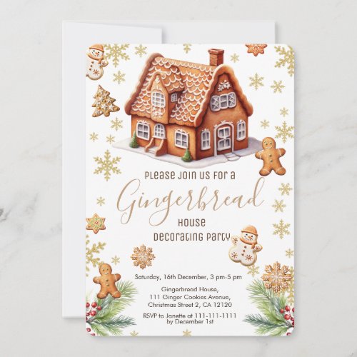 Gingerbread House Decorating Party INVITATION
