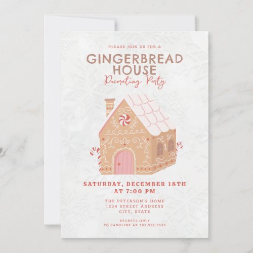 Gingerbread House Decorating Party Invitation