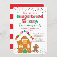 Gingerbread House Decorating Party Invitation