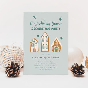 Gingerbread House Decorating Party Invitation