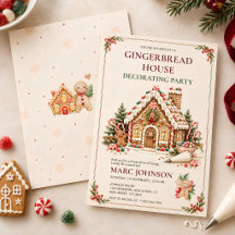 Gingerbread House Decorating Party Invitation