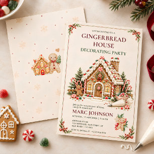 Gingerbread House Decorating Party Invitation