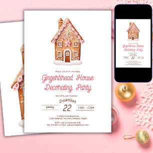 Gingerbread House Decorating Party Invitation