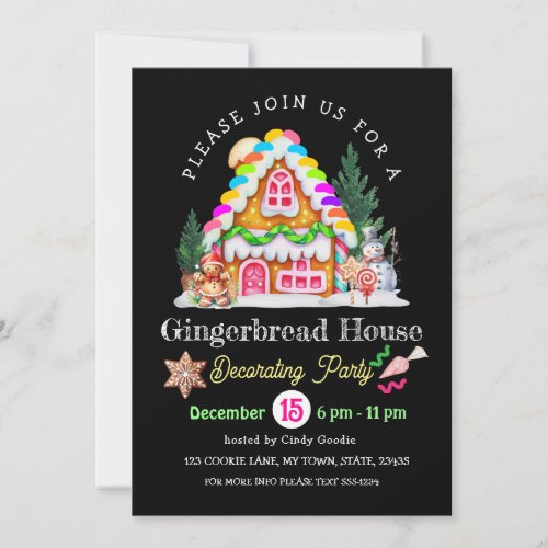 Gingerbread House Decorating Party Invitation