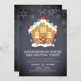 Gingerbread House Decorating Party Invitation