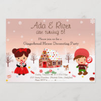 Gingerbread House Decorating Party Invitation