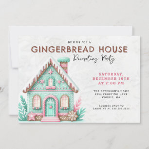 Gingerbread House Decorating Party Invitation