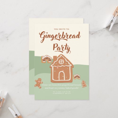 gingerbread house decorating party invitation