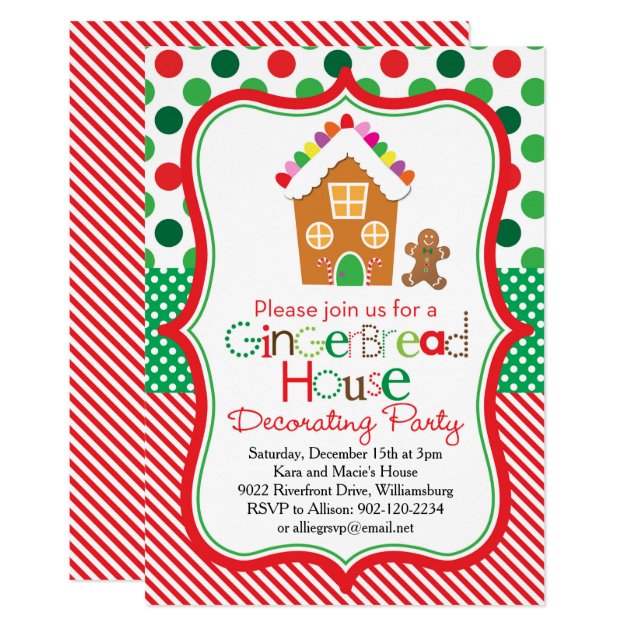 Gingerbread House Decorating Party Invitation