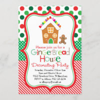 Gingerbread House Decorating Party Invitation