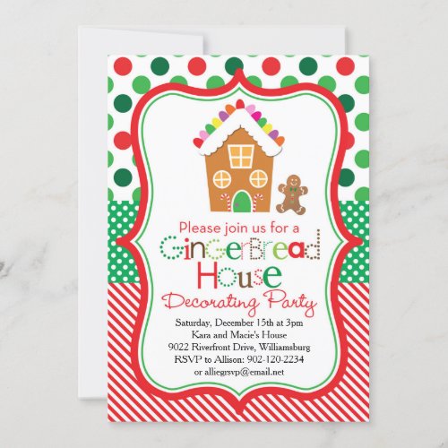 Gingerbread House Decorating Party Invitation