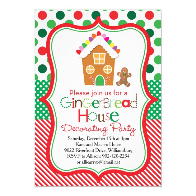 Gingerbread House Decorating Party Invitation
