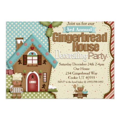 Gingerbread House Making Party Invitations 10