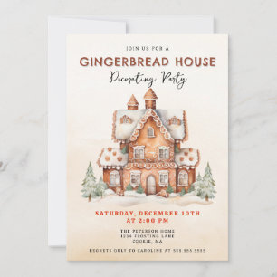 Gingerbread House Decorating Party Invitation