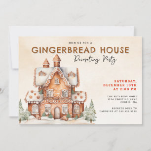 Gingerbread House Decorating Party Invitation