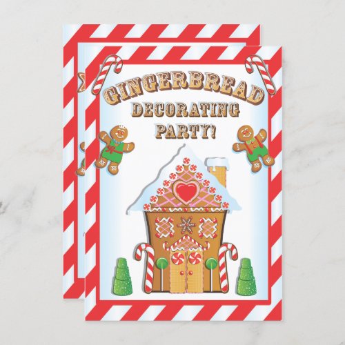 Gingerbread House Decorating Party Invitations