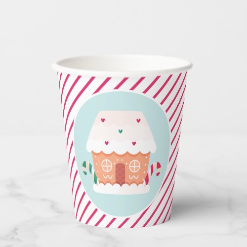 Gingerbread house decorating party paper cups