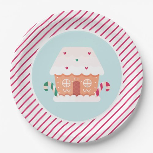 Gingerbread house decorating party paper plates