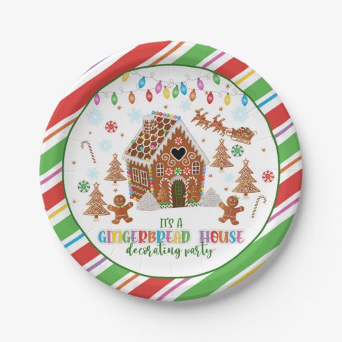 Gingerbread House Decorating Party Plate _ WH