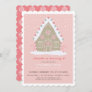 Gingerbread House Decorating Pink Birthday Party Invitation