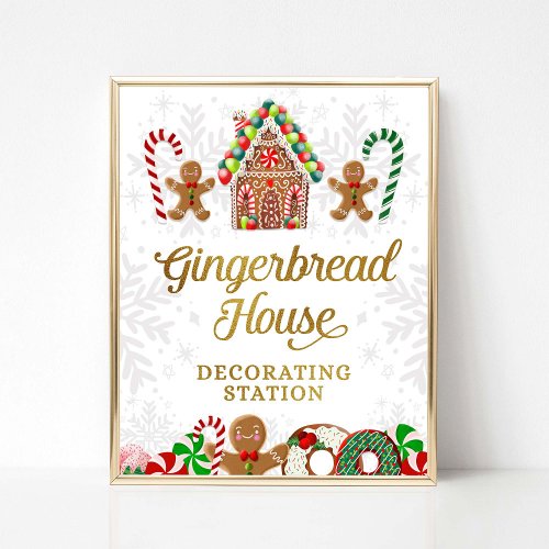 Gingerbread House Decorating Station Xmas Sign